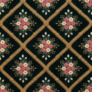 Olive Zardozi Floral Jaal