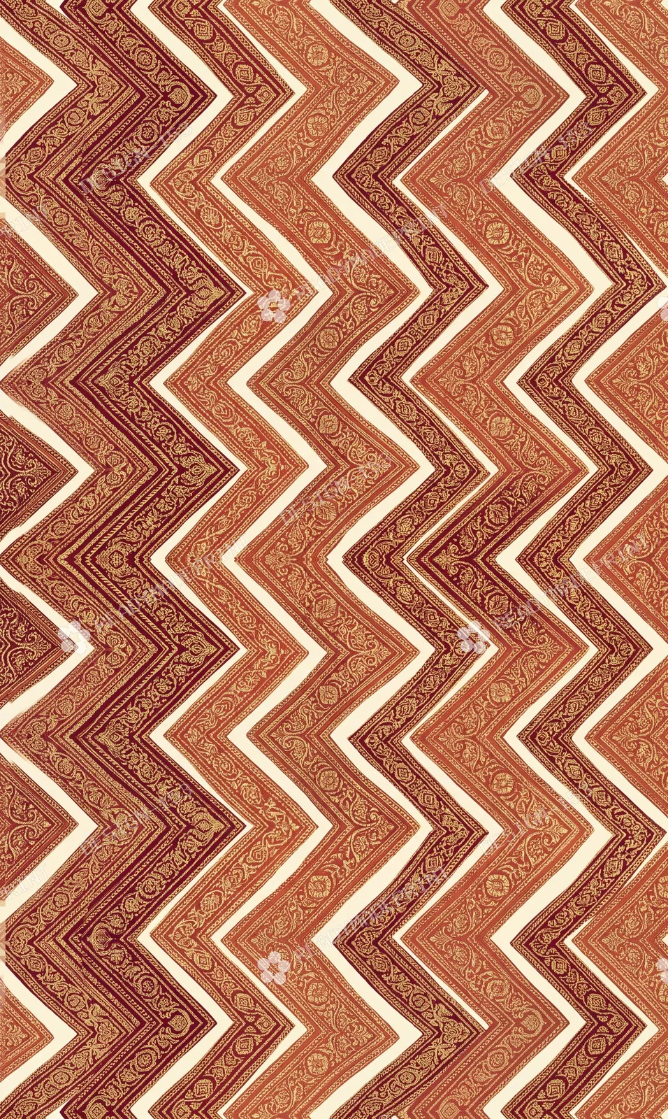 Maroon Zari Chevron Jaal Maroon Zari Chevron Jaal