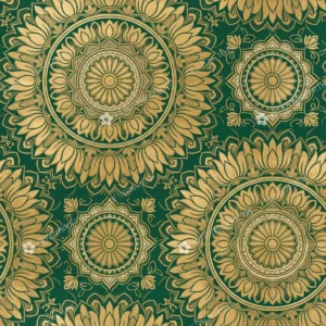 Olive Zari Sunburst Jaal