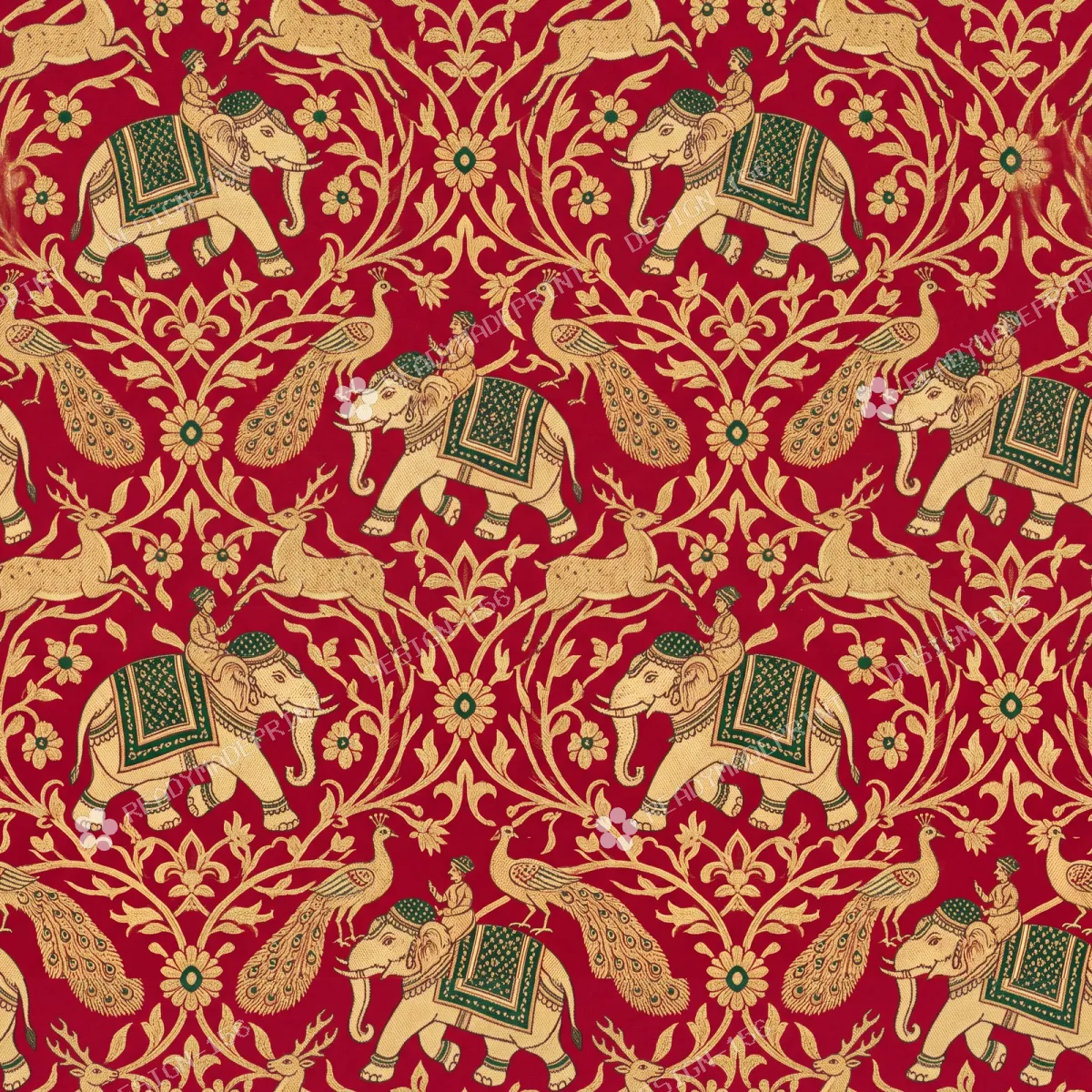 Madder Red Banarasi Brocade Shikargah Jaal Madder Red Banarasi Brocade Shikargah Jaal