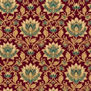 Maroon Banarasi Brocade Lotus Jaal