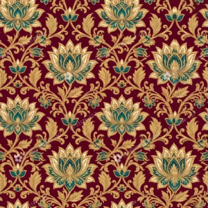 Maroon Banarasi Brocade Lotus Jaal Maroon Banarasi Brocade Lotus Jaal