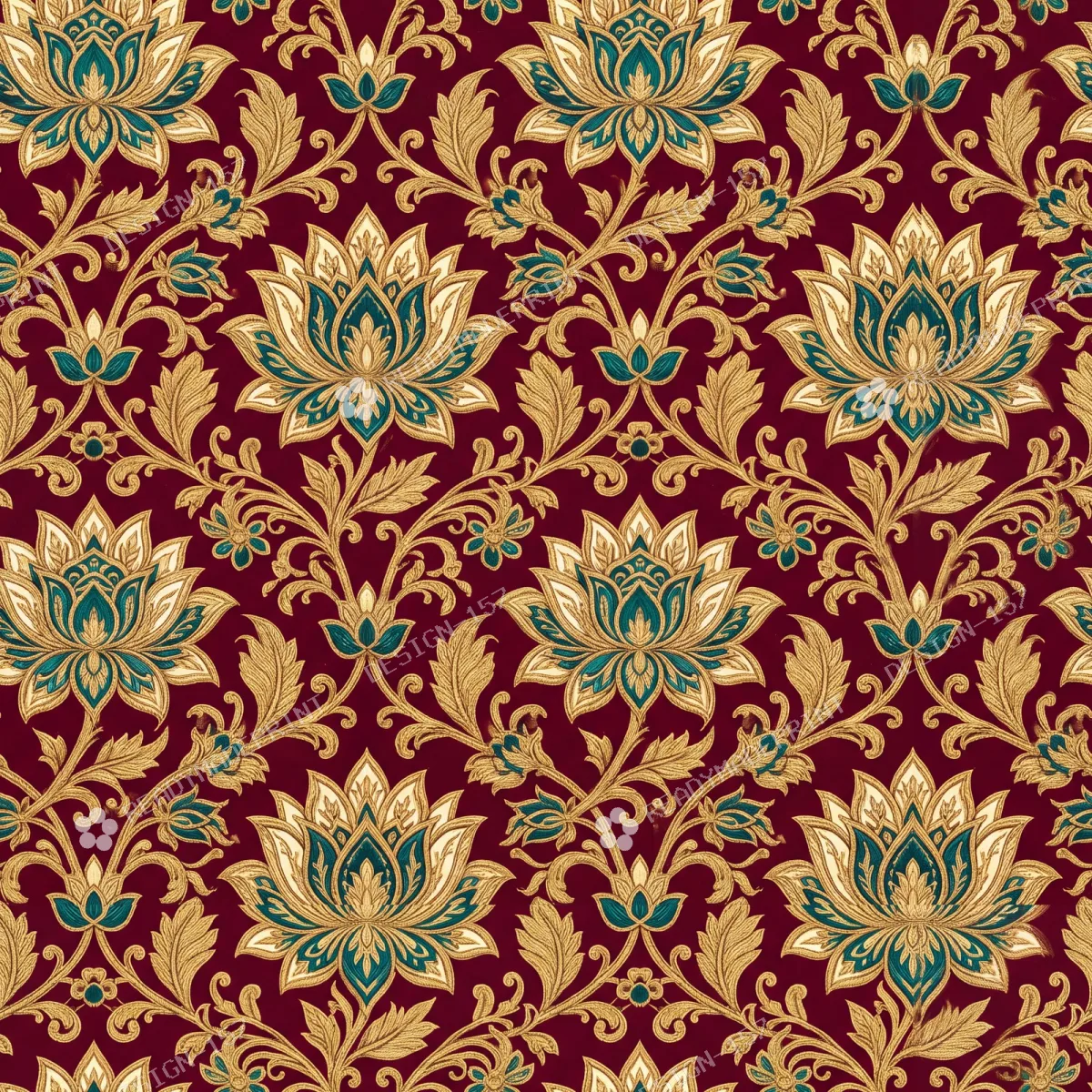 Maroon Banarasi Brocade Lotus Jaal Maroon Banarasi Brocade Lotus Jaal