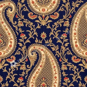 Navy Blue Banarasi Brocade Paisley Jaal Navy Blue Banarasi Brocade Paisley Jaal