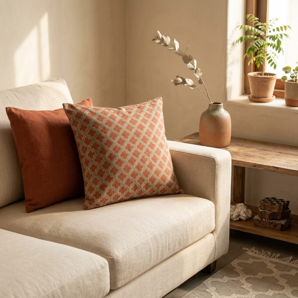 3D Cushion Living Room Scene