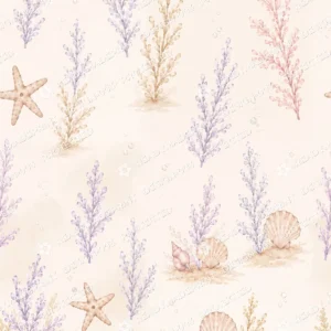 Pastel Coral & Seashell Pattern