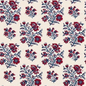 Hand Block Print Indigo Floral Jaal Hand Block Print Indigo Floral Jaal