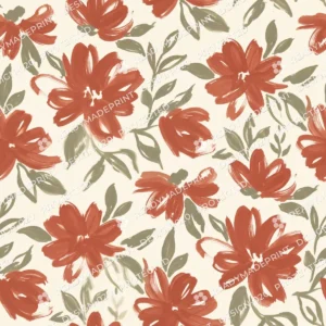 Terracotta Gouache Brushstroke Floral