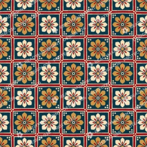 Ajrakh Floral Grid