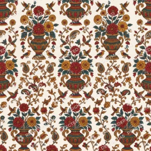 Forest Green Kalamkari Botanical Jaal