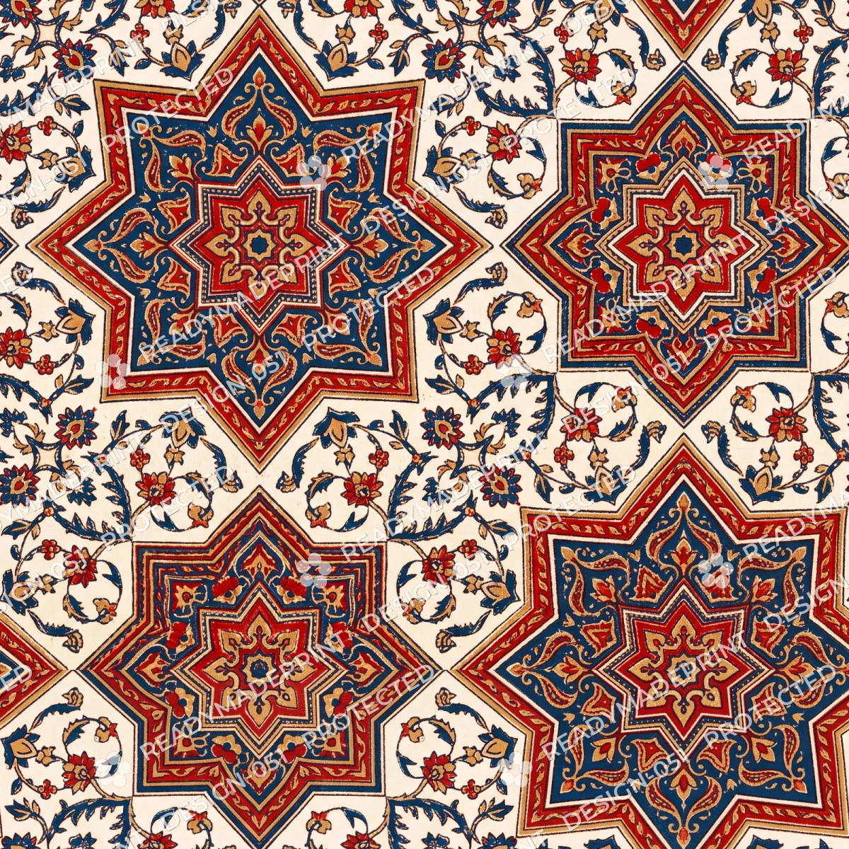 Ajrakh Star Medallion Geometric Jaal Ajrakh Star Medallion Geometric Jaal