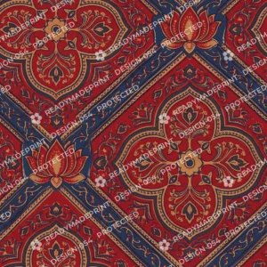 Crimson Banarasi Brocade Medallion