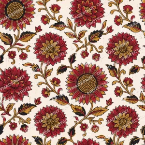 Sanganeri Marigold Bloom Block Print