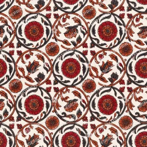 Traditional Bagh Print Wheel Lattice Jaal
