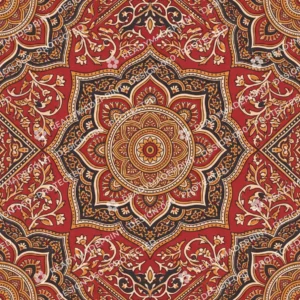 Terracotta Zari Brocade Star Medallion