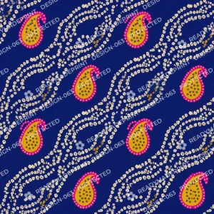 Royal Blue Bandhani Kairi Wave Print