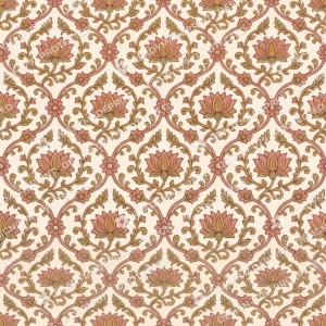 Dusty Rose Block Print Lotus Jaal