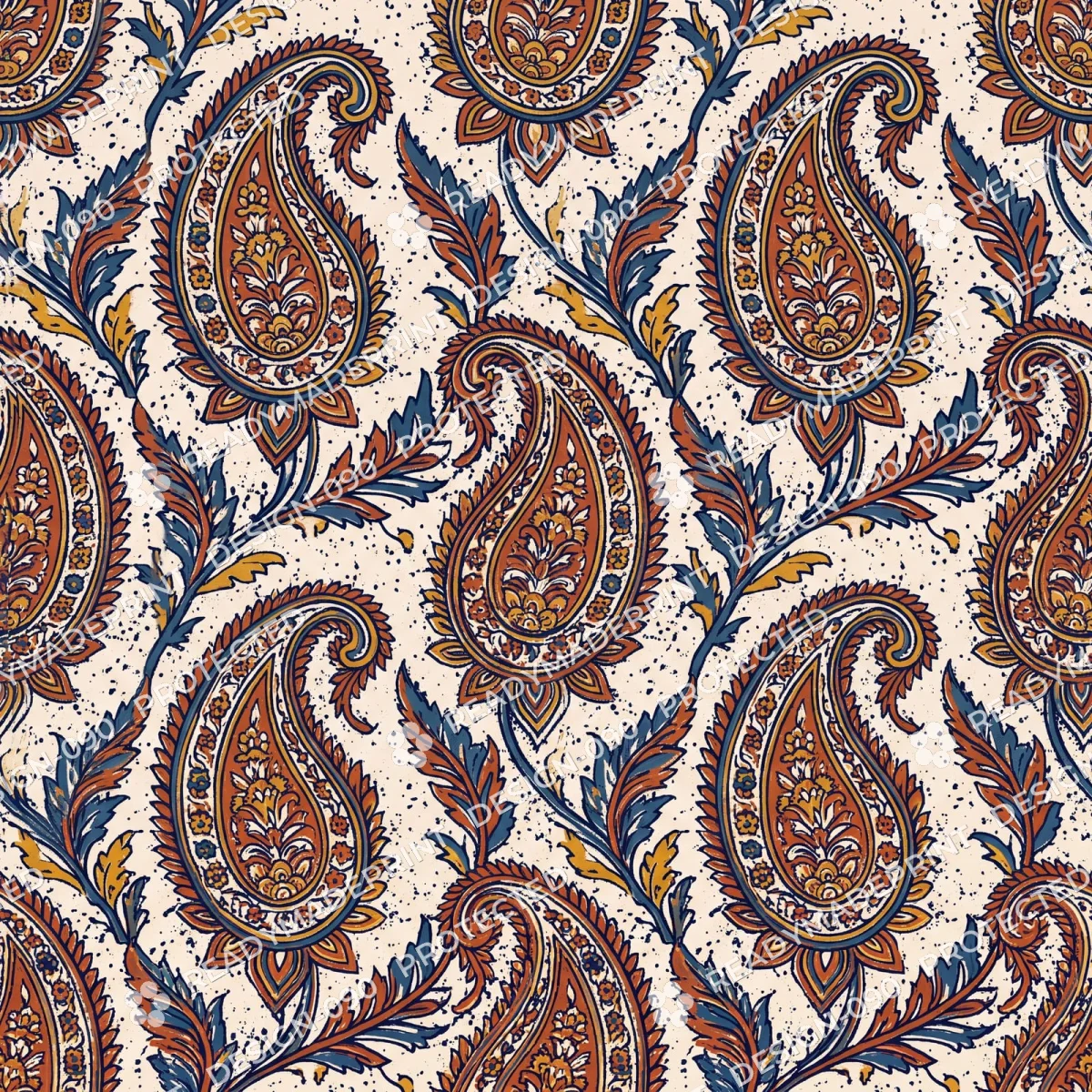 Terracotta Dabu Paisley Jaal Terracotta Dabu Paisley Jaal