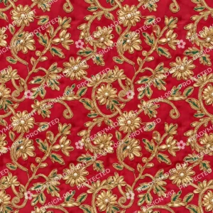Madder Red Gota Patti Leaf Jaal