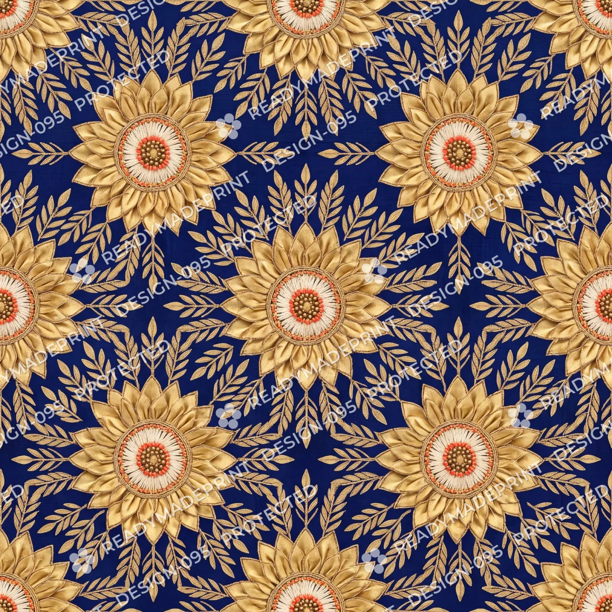 Navy Blue Gota Patti Sunburst Jaal Navy Blue Gota Patti Sunburst Jaal
