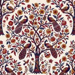 Indigo Kantha Tree of Life Jaal