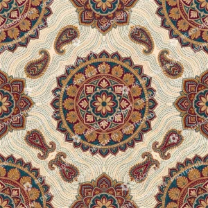 Maroon Kantha Mandala Jaal