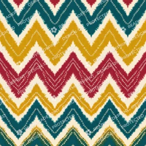 Deep Teal Leheriya Chevron Jaal