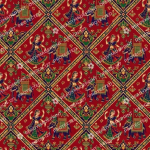Madder Red Patola Elephant Jaal