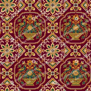 Maroon Patola Medallion Jaal