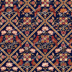 Navy Blue Patola Peacock Jaal
