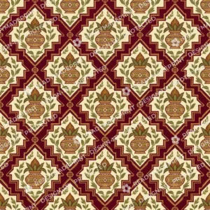 Maroon Patola Leaf Jaal
