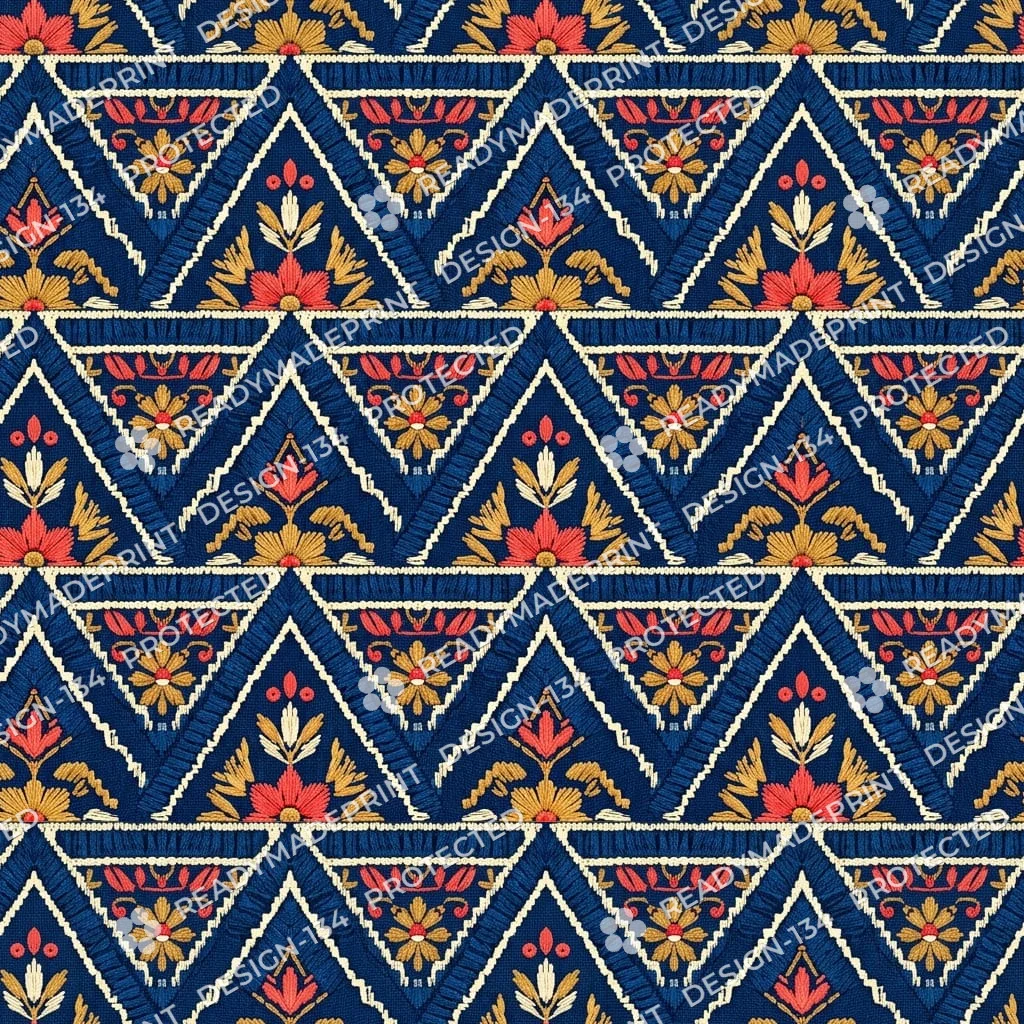 Indigo Phulkari Floral Jaal Indigo Phulkari Floral Jaal