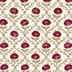 Maroon Sanganeri Vine Jaal