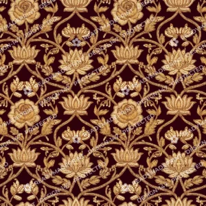 Maroon Zardozi Floral Jaal