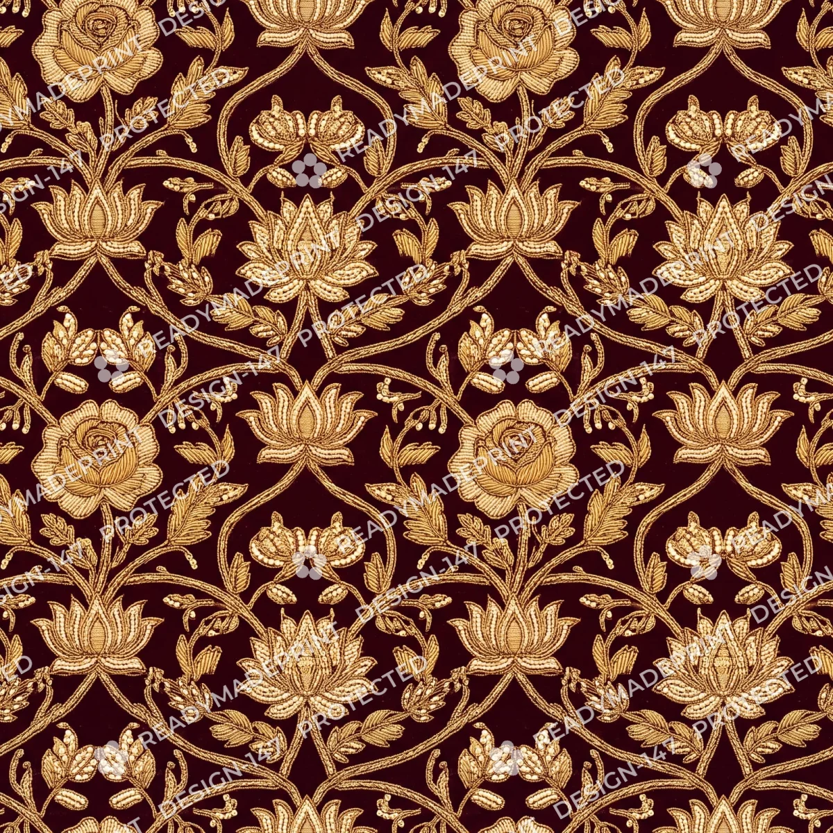 Maroon Zardozi Floral Jaal Maroon Zardozi Floral Jaal