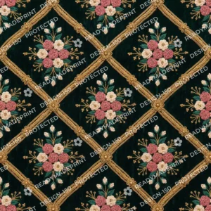 Olive Zardozi Floral Jaal