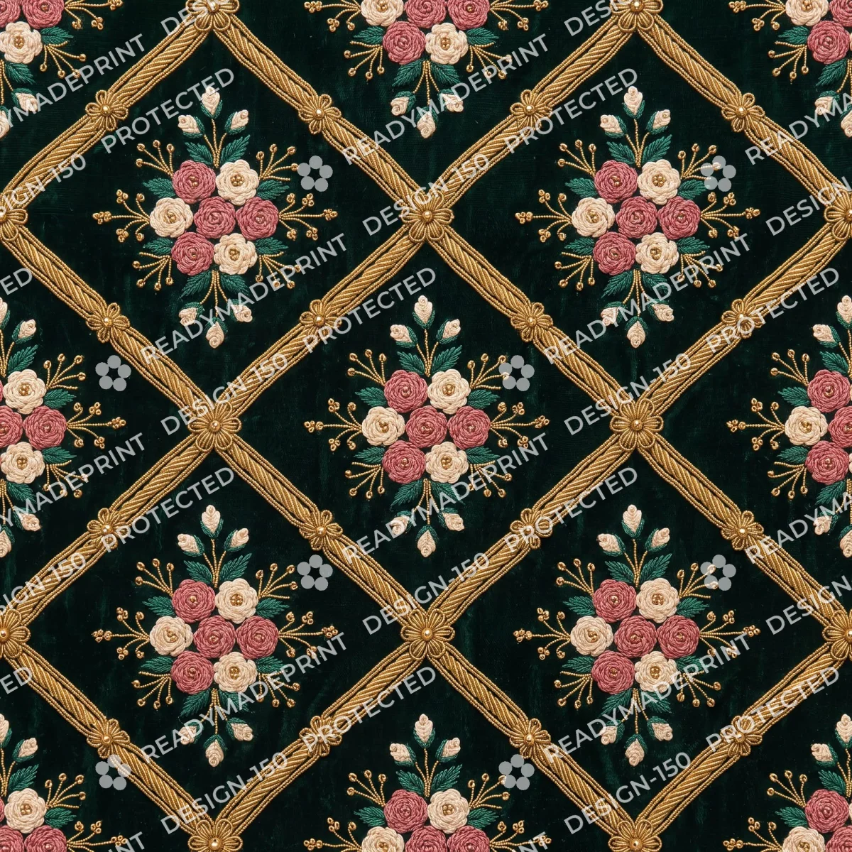 Olive Zardozi Floral Jaal Olive Zardozi Floral Jaal