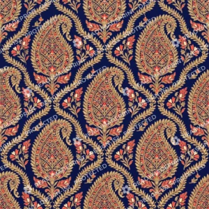 Navy Blue Zari Paisley Jaal