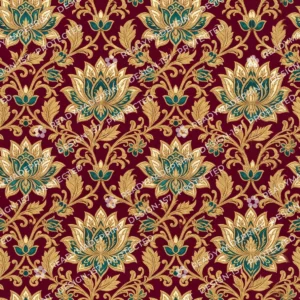 Maroon Banarasi Brocade Lotus Jaal