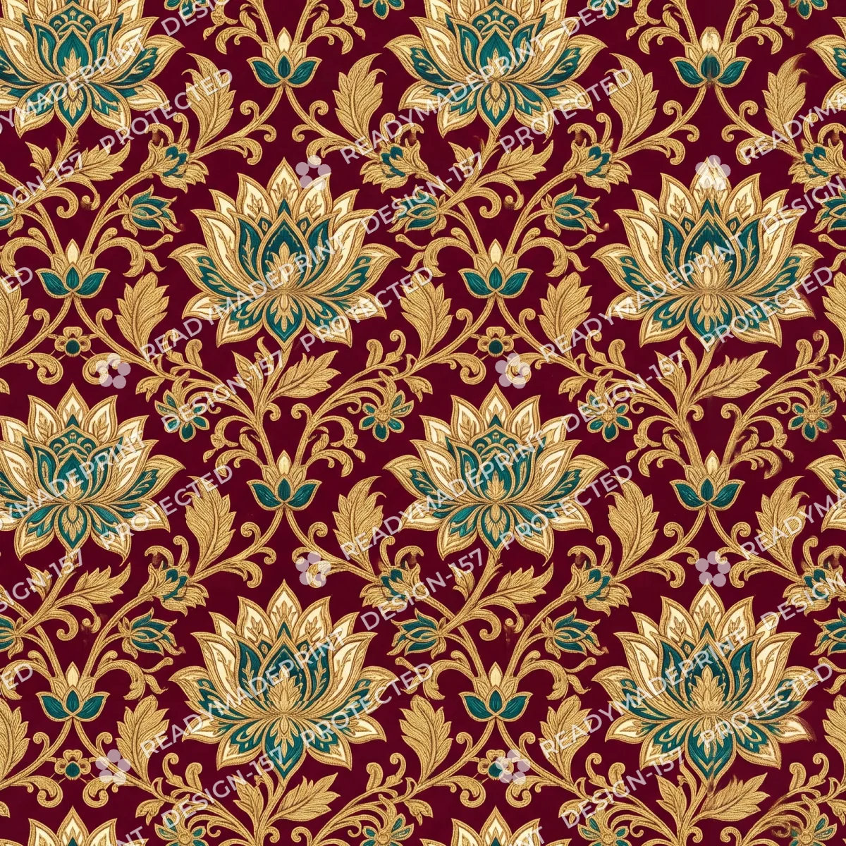 Maroon Banarasi Brocade Lotus Jaal Maroon Banarasi Brocade Lotus Jaal