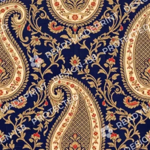 Navy Blue Banarasi Brocade Paisley Jaal