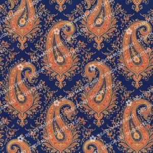 Navy Blue Chanderi Paisley Jaal