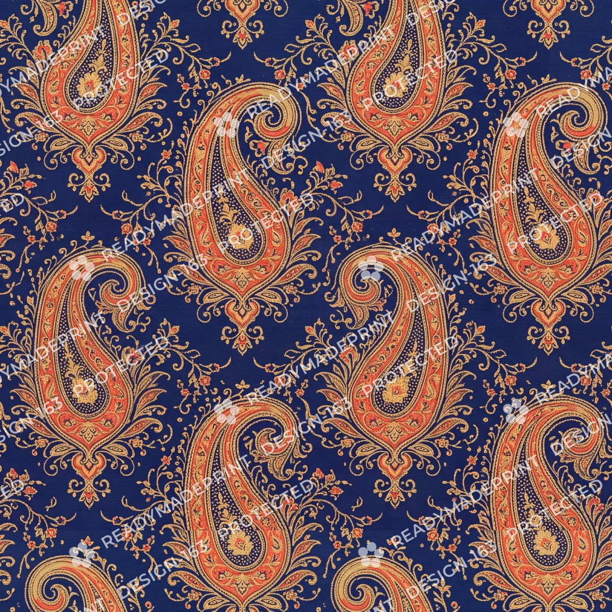 Navy Blue Chanderi Paisley Jaal Navy Blue Chanderi Paisley Jaal