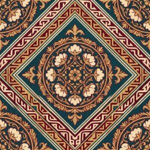 Maroon Maheshwari Medallion Border