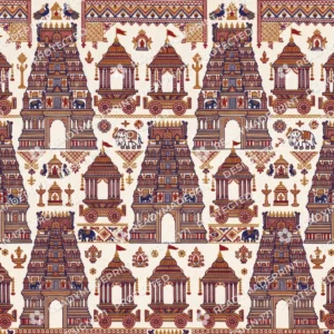 Indigo Kasuti Temple Jaal