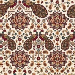 Maroon Kasuti Peacock Jaal