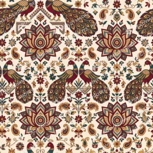 Maroon Kasuti Peacock Jaal