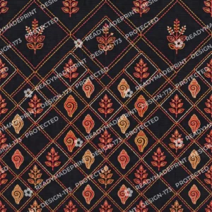 Charcoal Kasuti Trellis Jaal