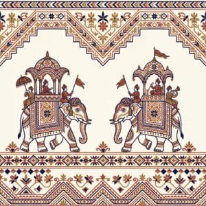 Navy Blue Kasuti Processional Border