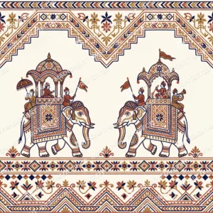 Navy Blue Kasuti Processional Border